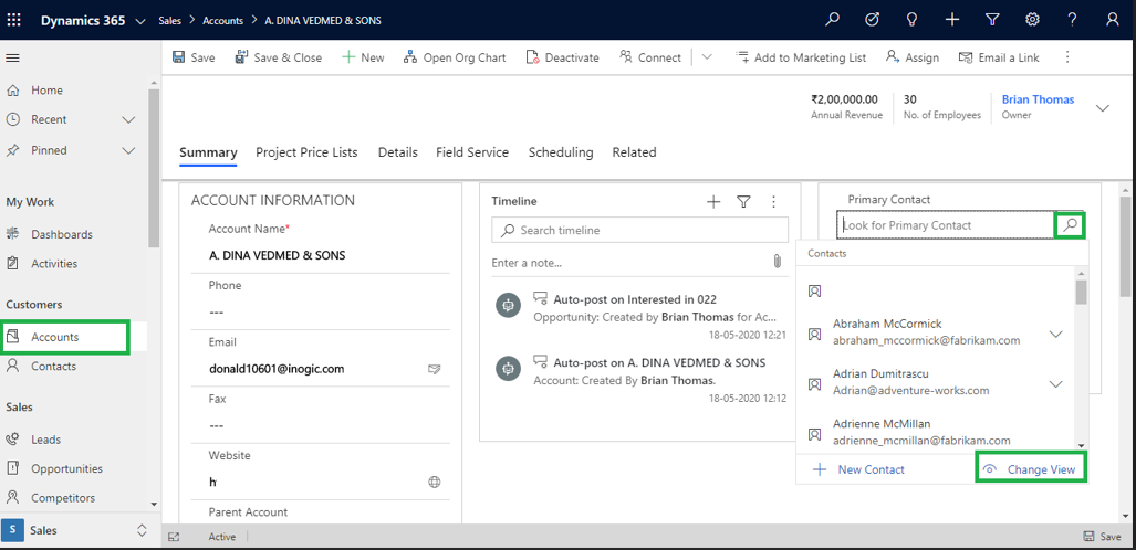 How to Remove an Account or Contact from Customer Lookup in Dynamics CRM