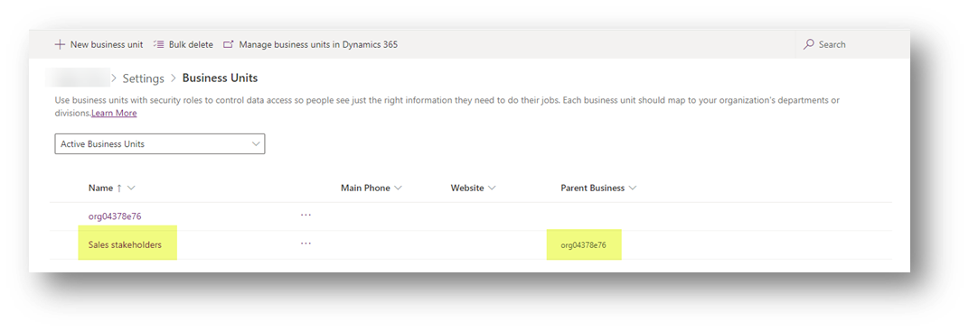 Business Unit in Dynamics CRM: Key for Security Setup