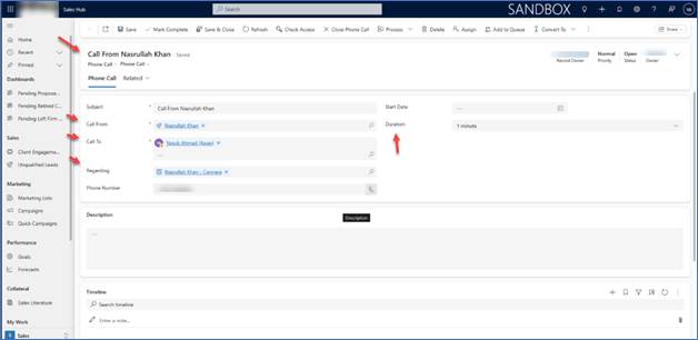 Call Logging in Dynamics 365