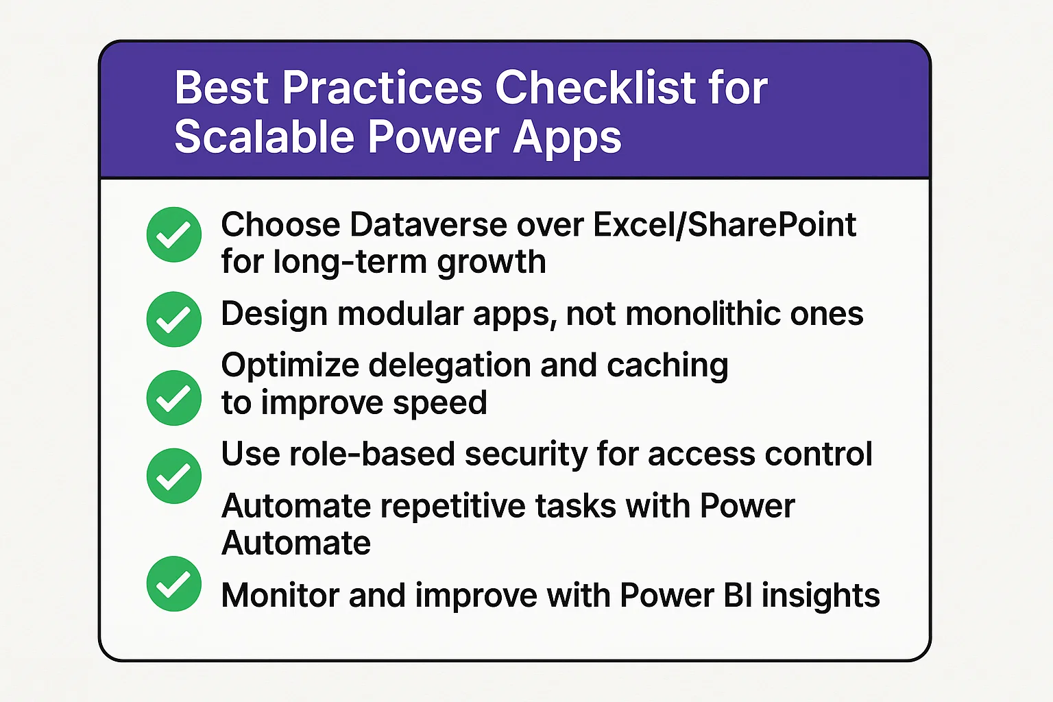 Best Practices Checklist for Scalable Power Apps