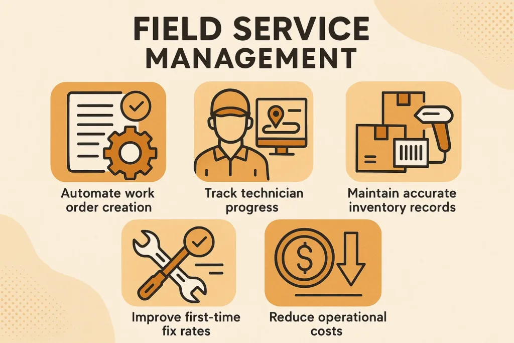 infographic explaining What is Field Service Management?