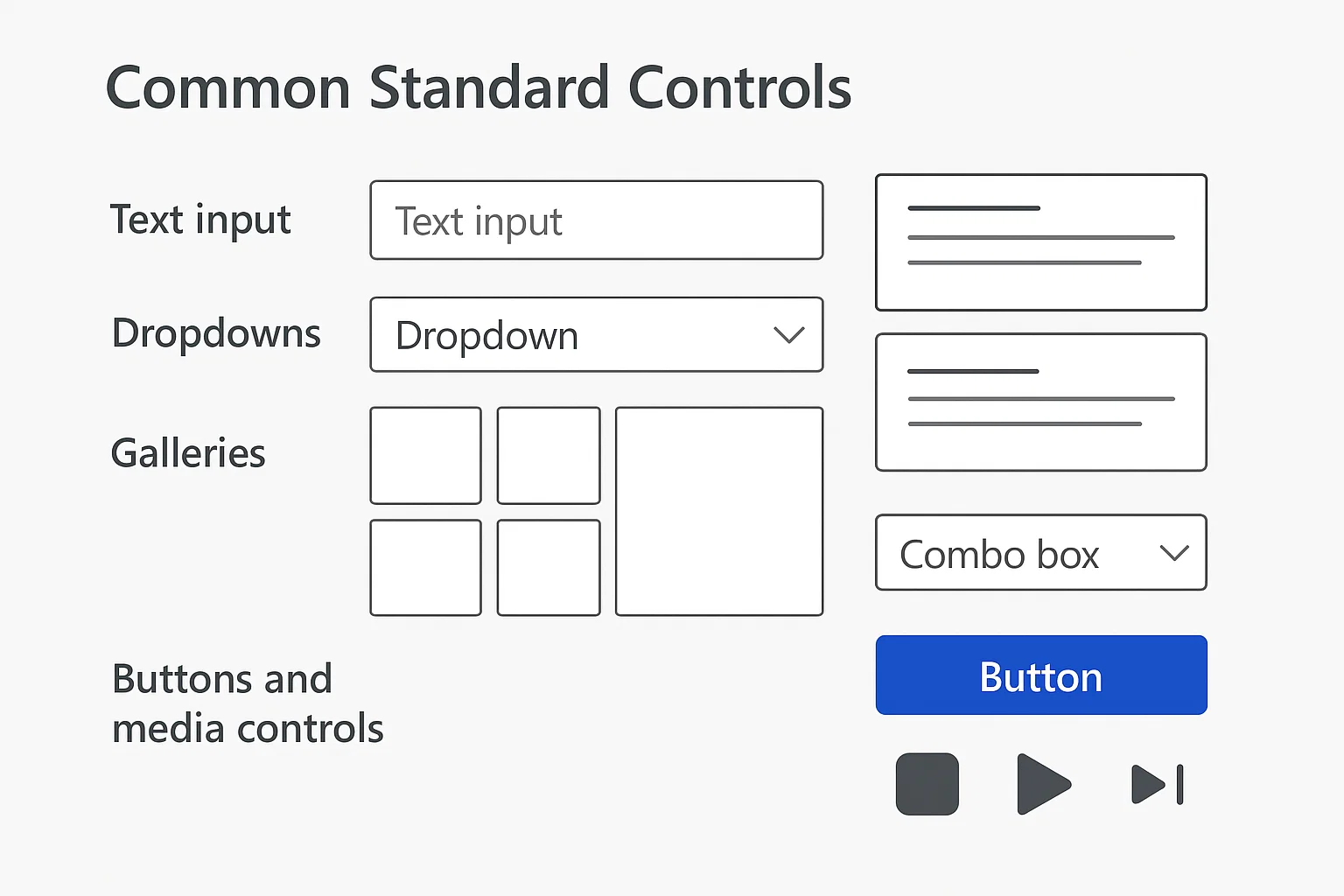 Common Standard Controls power apps
