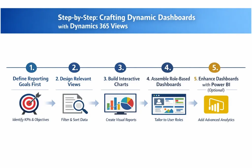 visual representation of Step-by-Step: Crafting Dynamic Dashboards with Dynamics 365 Views