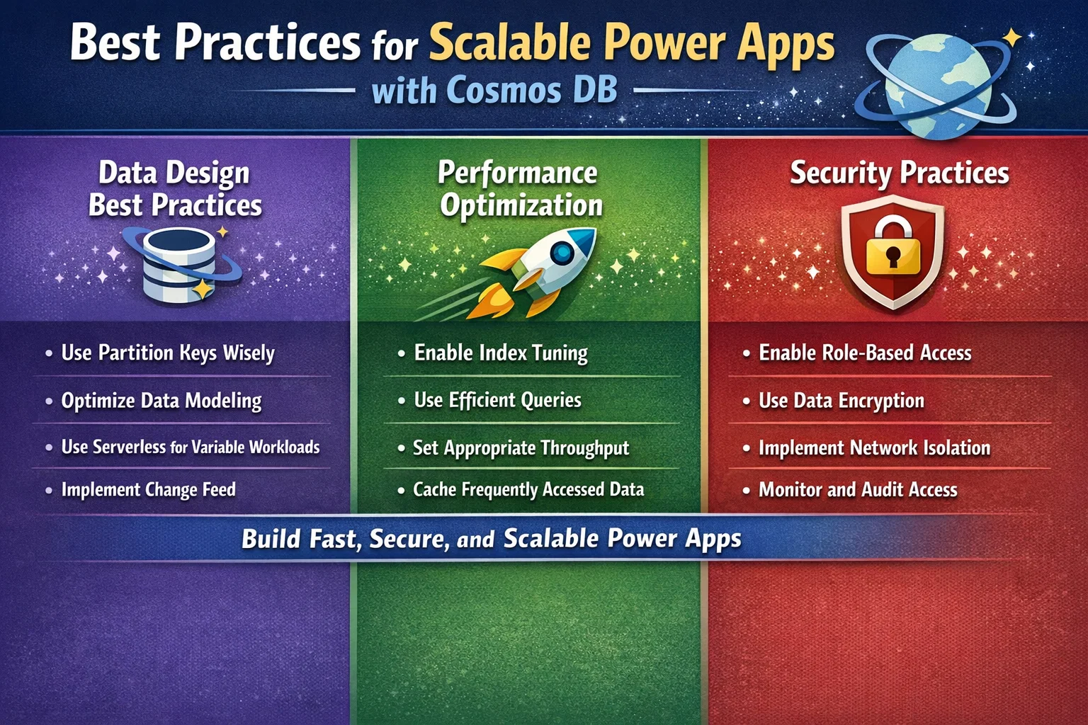 visual representation of Best Practices for Scalable Power Apps with Cosmos DB