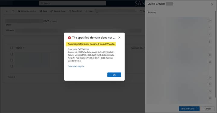 Reference Screenshot – Plugin Error in dynamics crm