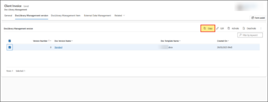 Copy Version Functionality 