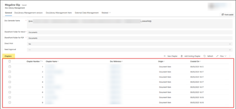 Chapter & Management Item Structure 