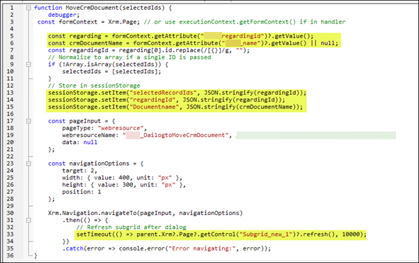  visual representation of Document selection popup