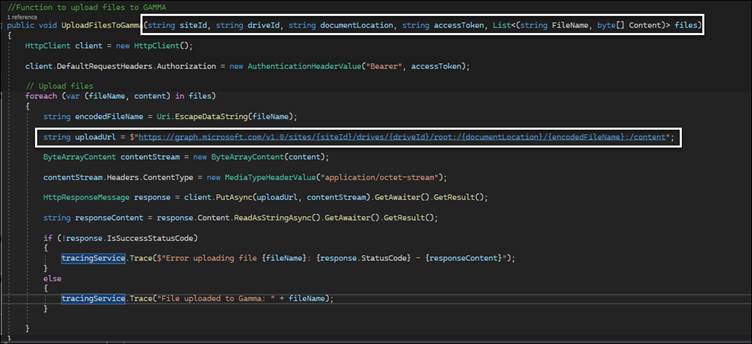 Screenshot: Files uploaded to target SharePoint