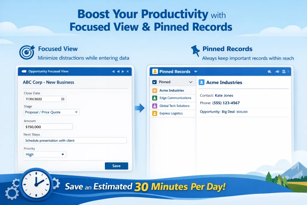 Combining Focused View and Pinned Records in dynamics crm