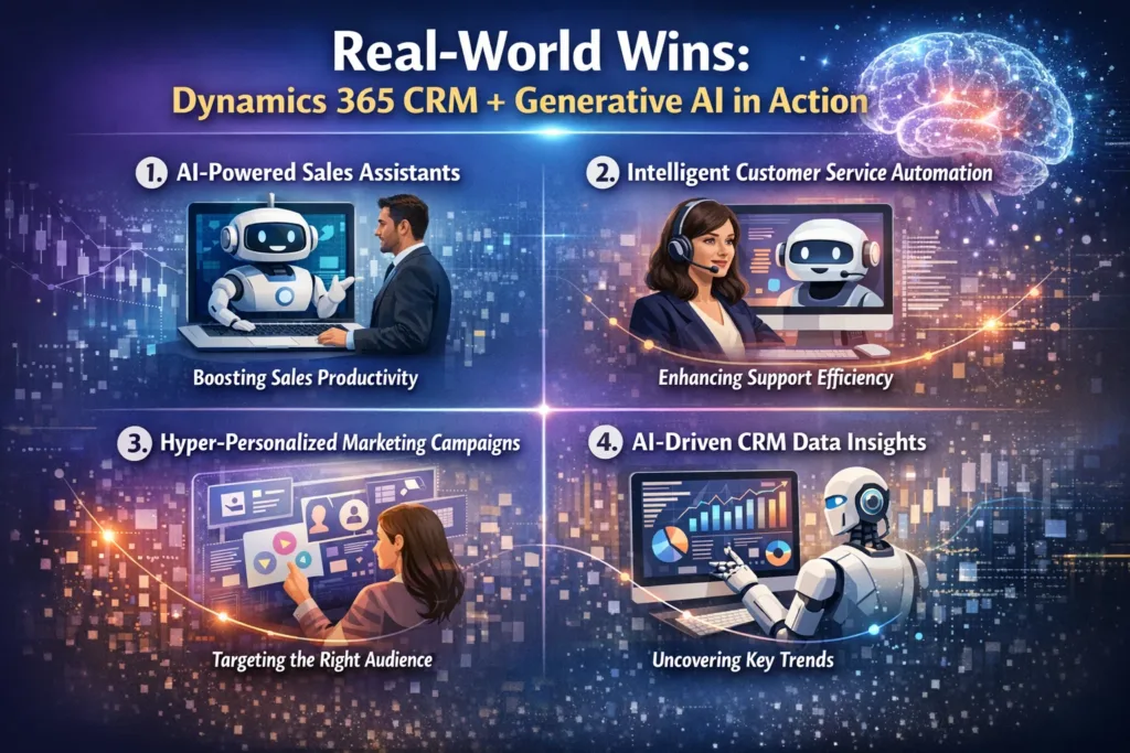 visual representation of Real-World Wins: Dynamics 365 CRM + Generative AI in Action