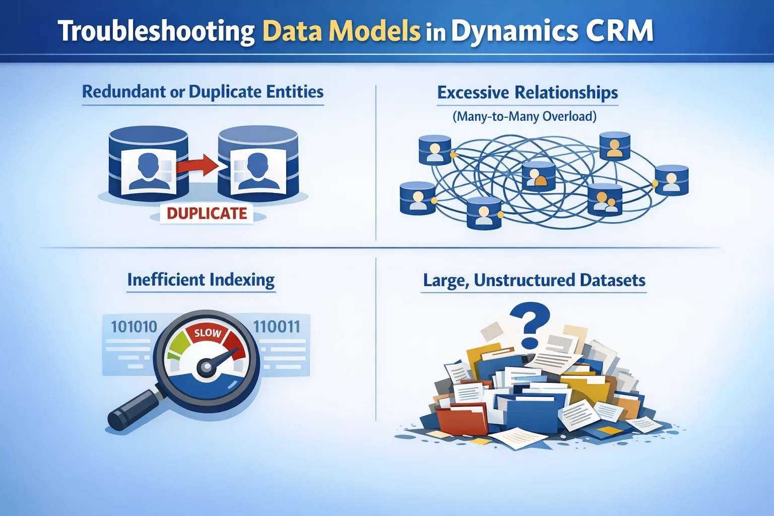 visual representation of Troubleshooting Data Models in Dynamics CRM
