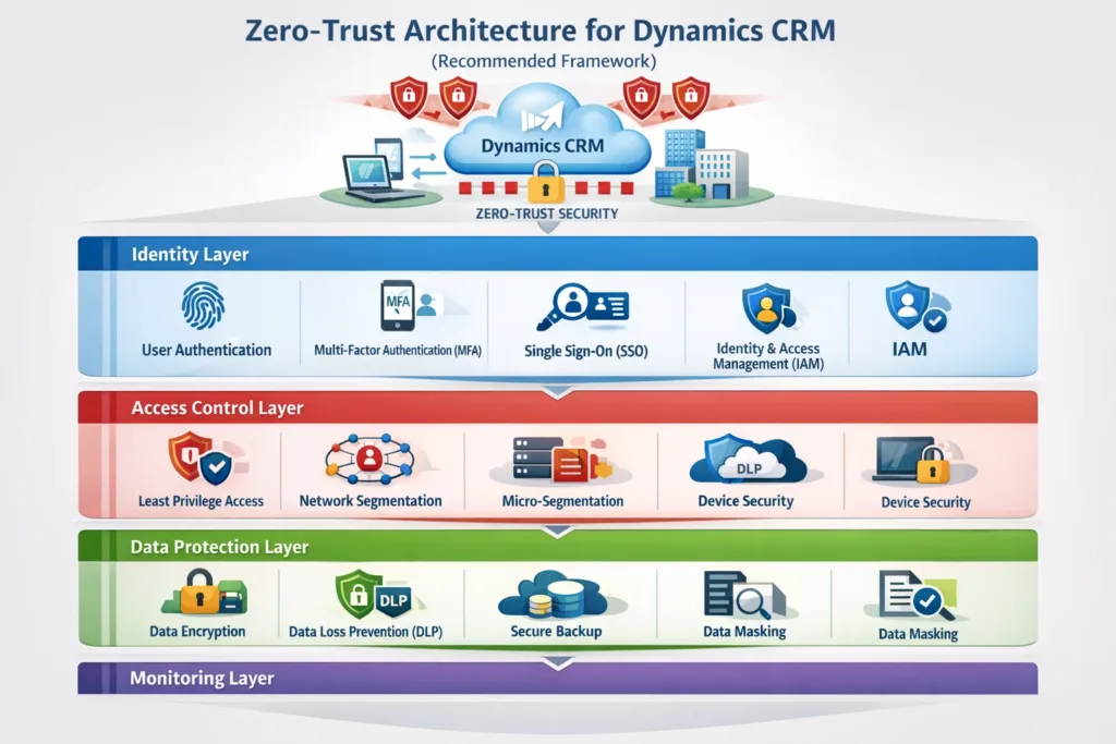 Zero-Trust Architecture for Dynamics CRM (Recommended Framework)