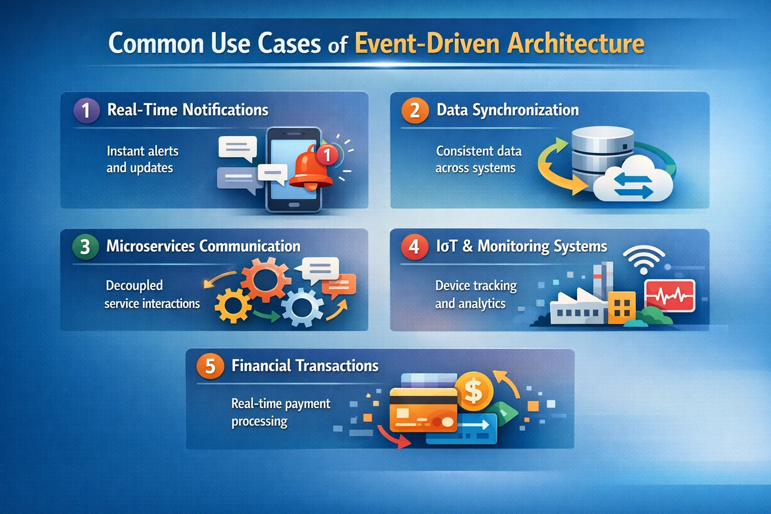 visual representation of Common Use Cases of Event-Driven Architecture