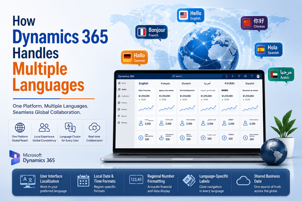 How Dynamics 365 Handles Multiple Languages generate image for this