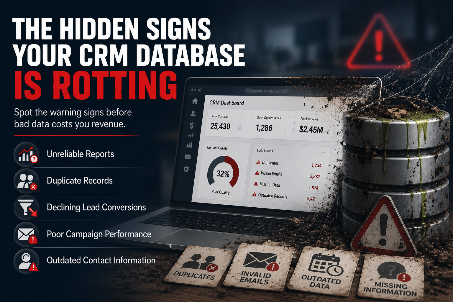 visual representation for The Hidden Signs Your CRM Database Is Rotting