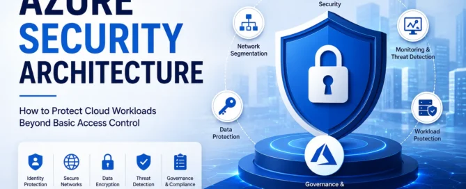 # Azure Security Architecture: How to Protect Cloud Workloads Beyond Basic Access Control Cloud security is no longer just about controlling who can access an application. As organizations move critical workloads to Microsoft Azure, they also need to protect data, applications, identities, networks, endpoints, and cloud infrastructure from increasingly complex threats. That is where **Azure security architecture** becomes essential. A strong architecture combines identity security, network segmentation, encryption, monitoring, threat detection, workload protection, and governance. More importantly, these controls need to work together rather than operate as isolated security features. In this guide, we explore how businesses can build a secure Azure environment that goes beyond basic access control while maintaining performance, scalability, and operational visibility. ## What Is Azure Security Architecture? **Azure security architecture** is the structured approach used to protect cloud workloads, applications, data, identities, and infrastructure running on Microsoft Azure. Instead of relying on a single security layer, a mature architecture uses **defense in depth**. Therefore, if one control fails, additional security layers can help reduce the impact. A typical Azure security architecture covers: * Identity and access management * Network security and segmentation * Data protection and encryption * Application security * Workload protection * Security monitoring and threat detection * Backup and disaster recovery * Security governance and compliance * Vulnerability management * Incident response The goal is simple: **reduce the attack surface while maintaining secure and reliable access to business workloads.** --- ## Why Basic Access Control Is Not Enough Identity and access management is a critical foundation. However, authentication alone cannot protect an entire cloud environment. For example, imagine an employee's credentials are compromised. Even if the organization uses strong authentication, an attacker may still attempt to access applications, manipulate data, move across the network, or exploit vulnerable workloads. That is why organizations should use multiple security layers. | Security Layer | What It Protects | Examples | | -------------- | ----------------------------- | --------------------------------- | | Identity | Users and privileged accounts | MFA, Conditional Access, RBAC | | Network | Traffic and connectivity | Firewalls, NSGs, segmentation | | Data | Sensitive information | Encryption, Key Vault | | Applications | Software and APIs | Secure development, WAF | | Workloads | VMs, containers and services | Defender capabilities | | Monitoring | Security events | Microsoft Sentinel, Azure Monitor | | Governance | Policies and configurations | Azure Policy, management groups | | Recovery | Business continuity | Backup, disaster recovery | Consequently, a secure Azure environment should not depend on one security control. --- ## 1. Build a Strong Identity Security Foundation Identity is often considered the first line of defense in a cloud environment. However, organizations should move beyond simple username-and-password authentication. ### Use Multi-Factor Authentication **Multi-factor authentication (MFA)** adds another verification layer when users sign in. As a result, stolen passwords become less useful to attackers. Organizations should particularly enforce stronger authentication for: * Administrators * Developers * Finance users * Remote workers * External users * Privileged accounts ### Apply Least-Privilege Access Users and applications should receive only the permissions they actually need. For example, a developer who needs access to application resources does not necessarily need administrative access to the entire Azure subscription. Using **Role-Based Access Control (RBAC)** helps organizations implement this principle. ### Protect Privileged Accounts Privileged identities require additional controls because they can potentially change infrastructure, access sensitive data, or disable security controls. Organizations should therefore consider: * Just-in-time privileged access * Separate administrator accounts * Privileged Identity Management * Regular access reviews * Strong authentication policies --- ## 2. Design a Secure Azure Network Architecture A secure identity strategy is important, but network security provides another critical layer. Instead of allowing unrestricted communication between workloads, organizations should control how systems communicate with each other. ### Use Network Segmentation Azure workloads can be separated into different network segments based on their purpose and sensitivity. For example: **Internet → Web Layer → Application Layer → Database Layer** This architecture limits unnecessary communication between systems. If an attacker compromises a web server, segmentation can make it more difficult to directly reach sensitive databases. ### Protect Internet-Facing Applications For applications exposed to the internet, organizations can use services such as: * Azure Application Gateway * Web Application Firewall (WAF) * Azure Firewall * Network Security Groups * DDoS protection capabilities These controls can help identify, filter, and restrict unwanted traffic before it reaches critical workloads. --- ## 3. Protect Data With Encryption and Key Management Data protection should cover information both **at rest and in transit**. Encryption helps reduce the impact of unauthorized access because intercepted or stolen information is more difficult to use without the appropriate cryptographic keys. ### Protect Encryption Keys Key management is just as important as encryption itself. Azure Key Vault can help organizations securely manage: * Encryption keys * Secrets * Certificates * Application credentials Rather than storing sensitive credentials directly inside application code or configuration files, applications can retrieve secrets securely through appropriate identity-based access. ### Classify Sensitive Data Not every piece of information requires the same security controls. Businesses should identify sensitive data such as: * Customer information * Financial records * Employee information * Intellectual property * Authentication credentials * Operational data Then, security controls can be aligned with the sensitivity and regulatory requirements of that information. --- ## 4. Secure Azure Workloads and Applications Cloud infrastructure can be securely configured, yet vulnerable applications can still create significant risks. Therefore, application security should be part of the overall Azure security architecture. ### Follow Secure Development Practices Development teams should incorporate security throughout the software development lifecycle. Important practices include: * Code vulnerability scanning * Dependency management * Secret detection * Secure API design * Container image scanning * Infrastructure-as-code security checks * Security testing before deployment ### Protect APIs Modern applications frequently depend on APIs. Consequently, APIs should be authenticated, authorized, monitored, and appropriately rate-limited. API security should include: 1. Strong authentication 2. Authorization controls 3. Input validation 4. Encryption 5. Logging and monitoring 6. Rate limiting where appropriate --- ## 5. Monitor Threats Across the Azure Environment Security controls are only useful if organizations can identify suspicious activity. This is where centralized monitoring becomes important. ### Use Azure Monitor and Microsoft Sentinel Azure Monitor provides visibility into Azure resources and workloads, while Microsoft Sentinel can provide broader security information and event management capabilities. Security teams can use centralized monitoring to identify: * Suspicious authentication attempts * Unusual administrative activity * Unexpected network traffic * Configuration changes * Potential malware activity * Abnormal resource behavior Furthermore, centralized logs can help security teams investigate incidents more efficiently. ### Don't Collect Logs Without a Purpose More logs do not automatically mean better security. Instead, organizations should identify which events are important for: * Threat detection * Compliance * Incident investigation * Performance monitoring * Audit requirements This approach can improve both visibility and operational efficiency. --- ## 6. Use Security Policies and Continuous Governance Azure environments can change rapidly. New resources are created, applications are deployed, and permissions are modified. Therefore, security cannot be treated as a one-time configuration task. ### Establish Cloud Security Policies Organizations can use governance mechanisms such as Azure Policy to help enforce security requirements. For example, policies can help identify or prevent configurations such as: * Publicly exposed resources * Unapproved regions * Missing security controls * Weak configuration standards * Unencrypted resources As a result, governance becomes part of everyday cloud operations. --- ## 7. Protect Against Misconfiguration Cloud security incidents are not always caused by sophisticated attacks. Sometimes, a simple configuration mistake creates the vulnerability. Common examples include: * Publicly accessible storage * Excessive permissions * Open network ports * Unprotected secrets * Unpatched workloads * Poorly configured security groups Regular security assessments can help identify these weaknesses before attackers exploit them. A useful approach is to continuously review: **Identity → Network → Data → Applications → Workloads → Monitoring → Governance** --- ## 8. Build Backup and Disaster Recovery Into the Architecture Security is not only about preventing attacks. It is also about recovering when something goes wrong. Ransomware, accidental deletion, infrastructure failures, and application outages can all affect business operations. Therefore, organizations should develop a recovery strategy that considers: * Backup frequency * Recovery Point Objective (RPO) * Recovery Time Objective (RTO) * Geographic redundancy * Backup protection * Disaster recovery testing Most importantly, backups should be tested regularly. A backup that has never been restored is not a fully validated recovery strategy. --- ## Azure Security Architecture Best Practices For organizations planning or reviewing their Azure security strategy, the following practices provide a strong foundation: * Apply the principle of least privilege. * Enable MFA for appropriate users and privileged accounts. * Separate production and non-production environments. * Segment critical workloads. * Encrypt sensitive data. * Secure secrets with centralized key management. * Monitor security events continuously. * Scan workloads for vulnerabilities. * Apply cloud governance policies. * Regularly review permissions. * Keep workloads patched and updated. * Protect and test backups. * Develop an incident response plan. * Regularly assess cloud configurations. --- ## How Sky Soft Connections Can Help Building a secure Azure environment requires more than enabling individual Microsoft services. The architecture needs to align with business requirements, application workloads, compliance needs, and long-term growth. **Sky Soft Connections** helps businesses design and implement Microsoft cloud solutions with a focus on secure, scalable, and practical architectures. Our Microsoft technology services include: ### Microsoft Azure Services We can help organizations plan and implement Azure environments, modernize workloads, and improve cloud infrastructure. ### Microsoft Dynamics 365 For organizations running CRM and business applications, we help implement and customize **Microsoft Dynamics 365** solutions while considering security, integration, and scalability. ### Microsoft Power Platform Our services cover: * Power Apps * Power Automate * Power BI * Power Pages * Power Virtual Agents / Copilot solutions These platforms can be integrated with broader Microsoft environments while applying appropriate governance and access controls. ### Custom .NET and Azure Solutions We also provide custom **.NET portals, Azure solutions, data migration, SSRS, and Microsoft technology consulting**, helping businesses connect applications and modernize their technology ecosystem. The result is a more connected approach to cloud security, application development, business systems, and digital transformation. --- ## Frequently Asked Questions About Azure Security Architecture ### What is the main goal of Azure security architecture? The main goal is to protect cloud workloads, identities, applications, networks, and data through multiple layers of security rather than relying only on access control. ### Is Azure secure by default? Azure provides extensive built-in security capabilities. However, organizations are still responsible for securely configuring their workloads, identities, applications, data, and access policies according to the shared responsibility model. ### What is defense in depth in Azure? Defense in depth means using multiple independent security layers. If one control is bypassed, additional controls can help prevent or limit unauthorized access and reduce the potential impact. ### How can businesses secure Azure workloads? Businesses should combine identity protection, network segmentation, encryption, vulnerability management, workload security, monitoring, governance, backup, and incident response. ### Does Azure security require Microsoft Sentinel? Not every organization requires the same security tooling. However, centralized security monitoring can significantly improve threat detection and investigation, particularly as an Azure environment grows. --- ## Final Thoughts A secure Azure environment requires more than strong passwords and access permissions. Instead, organizations need a **layered Azure security architecture** that protects identities, networks, applications, workloads, data, and infrastructure while continuously monitoring changes and emerging threats. The most effective strategy is therefore proactive: establish least-privilege access, segment workloads, encrypt sensitive information, monitor activity, enforce governance, and prepare for recovery before an incident occurs. As cloud environments continue to evolve, security architecture should evolve with them. By combining Microsoft Azure security capabilities with sound architecture and governance practices, businesses can build cloud environments that are not only more secure but also scalable and resilient. **Looking to strengthen your Azure environment? Sky Soft Connections can help you assess, design, implement, and modernize Microsoft cloud solutions around your business requirements.** ### SEO Elements **Focus Keyword:** Azure Security Architecture **SEO Title:** Azure Security Architecture: Protect Cloud Workloads **Meta Description:** Learn how Azure security architecture protects cloud workloads with identity, network, data, monitoring, governance, and threat controls. **Suggested URL Slug:** `azure-security-architecture-cloud-workloads` **Secondary / Semantic Keywords:** * Azure cloud security * Azure security best practices * Azure workload security * Microsoft Azure security * Azure network security * Azure identity security * Azure data protection * Azure security architecture best practices * Azure security governance * Azure cloud workload protection * Azure threat detection * Azure security monitoring * cloud security architecture * Azure infrastructure security * Azure compliance and security **Search Intent:** Informational + Commercial Investigation **Suggested internal links:** Azure Services, Microsoft Dynamics 365, Power Apps, Power Automate, Power BI, Data Migration, Custom .NET Development, Microsoft Cloud Consulting.