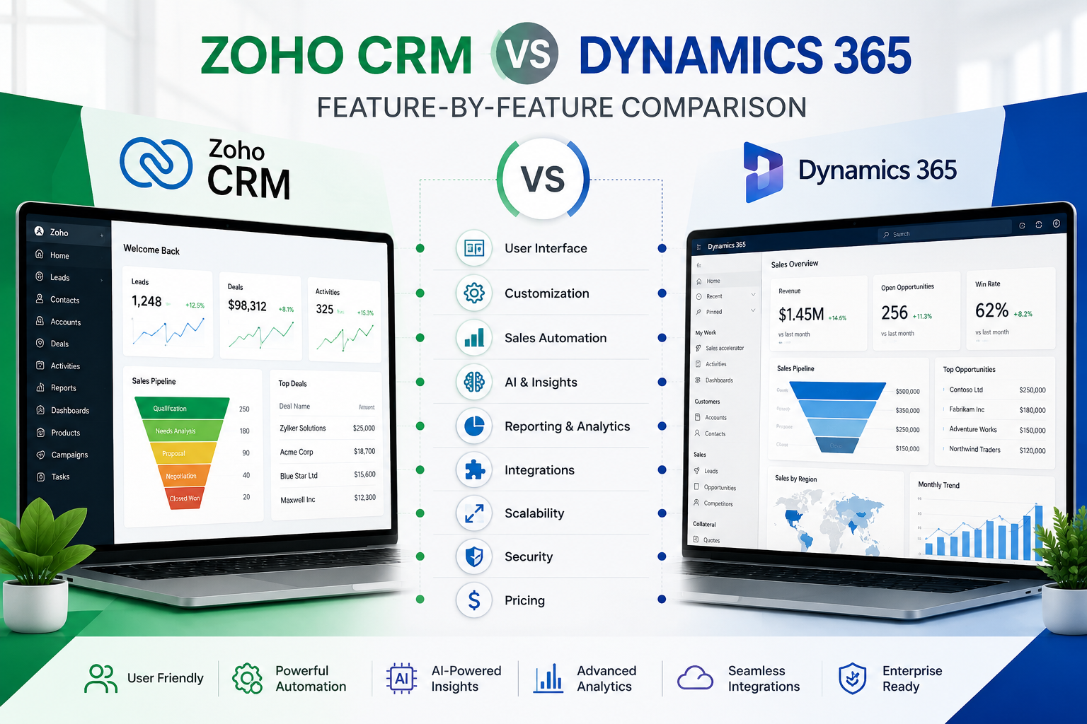 Zoho CRM vs Dynamics 365: Feature-by-Feature Comparison
