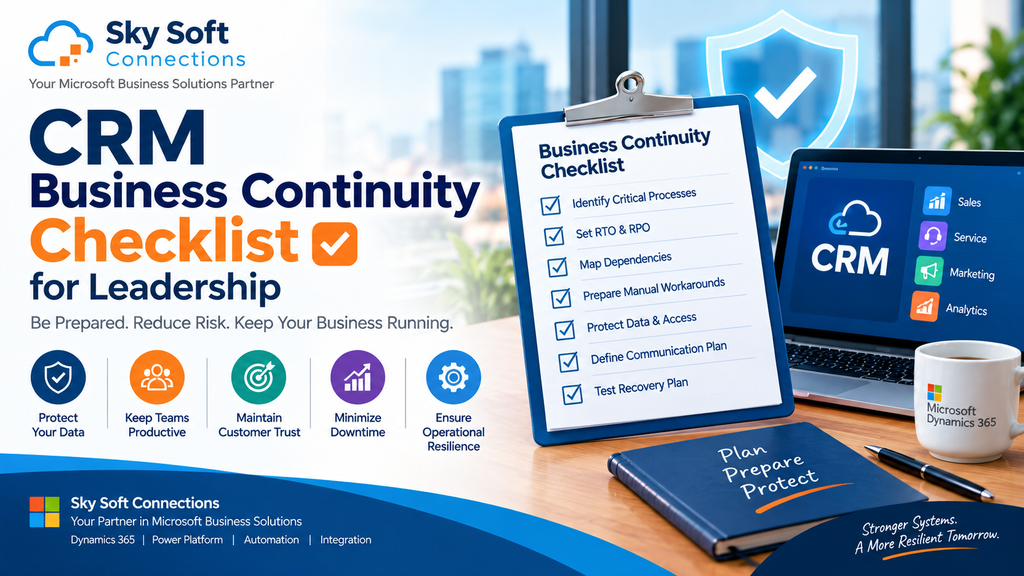 visual representation of CRM Business Continuity Checklist for Leadership