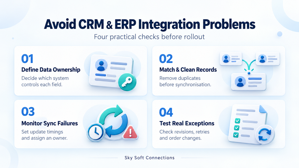 visual representation of How Do You Avoid Common CRM and ERP Integration Problems?