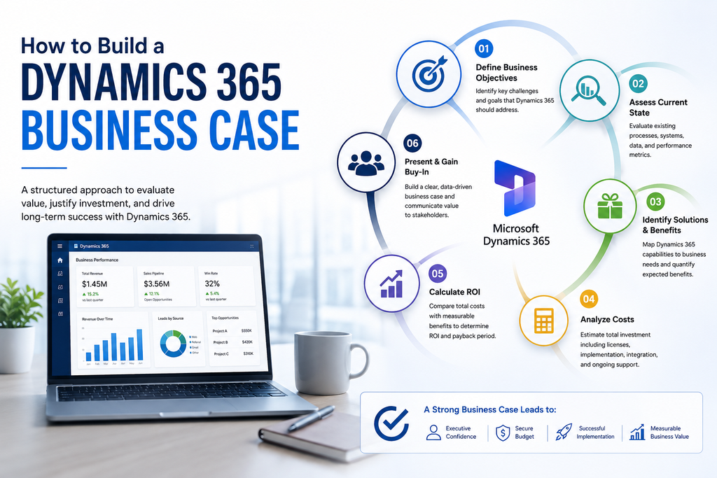 infographic explaining How to Build a Dynamics 365 Business Case