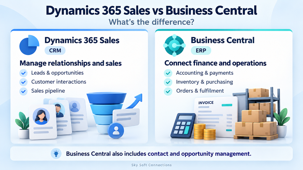 visual representation of What Is the Difference Between Dynamics 365 Sales and Business Central?