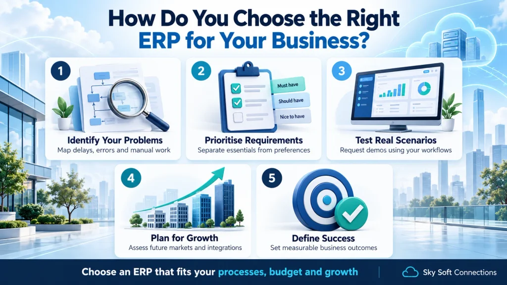 infographics explaining How Do You Choose the Right ERP for Your Business?