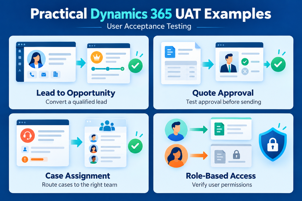 visual representation of Practical Dynamics 365 UAT Examples