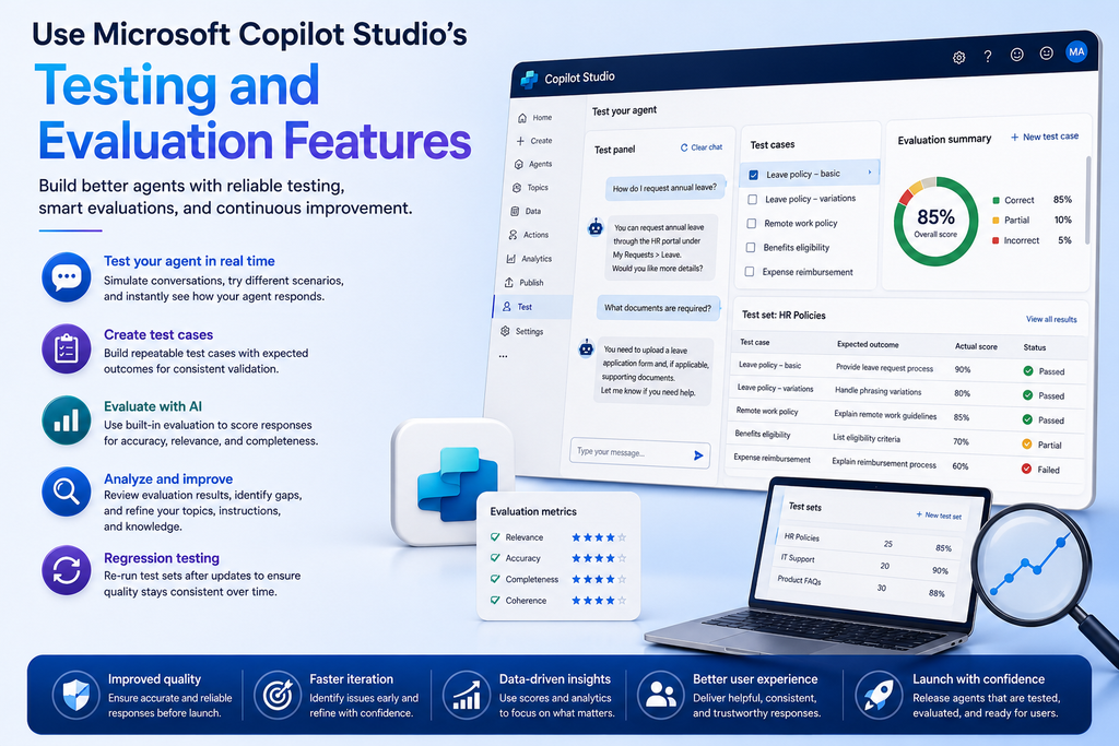 Use Microsoft Copilot Studio's Testing and Evaluation Features